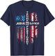 Jesus is My Savior Trump is My President 2024 USA Flag Cross T-Shirt - T-Shirt | Navy