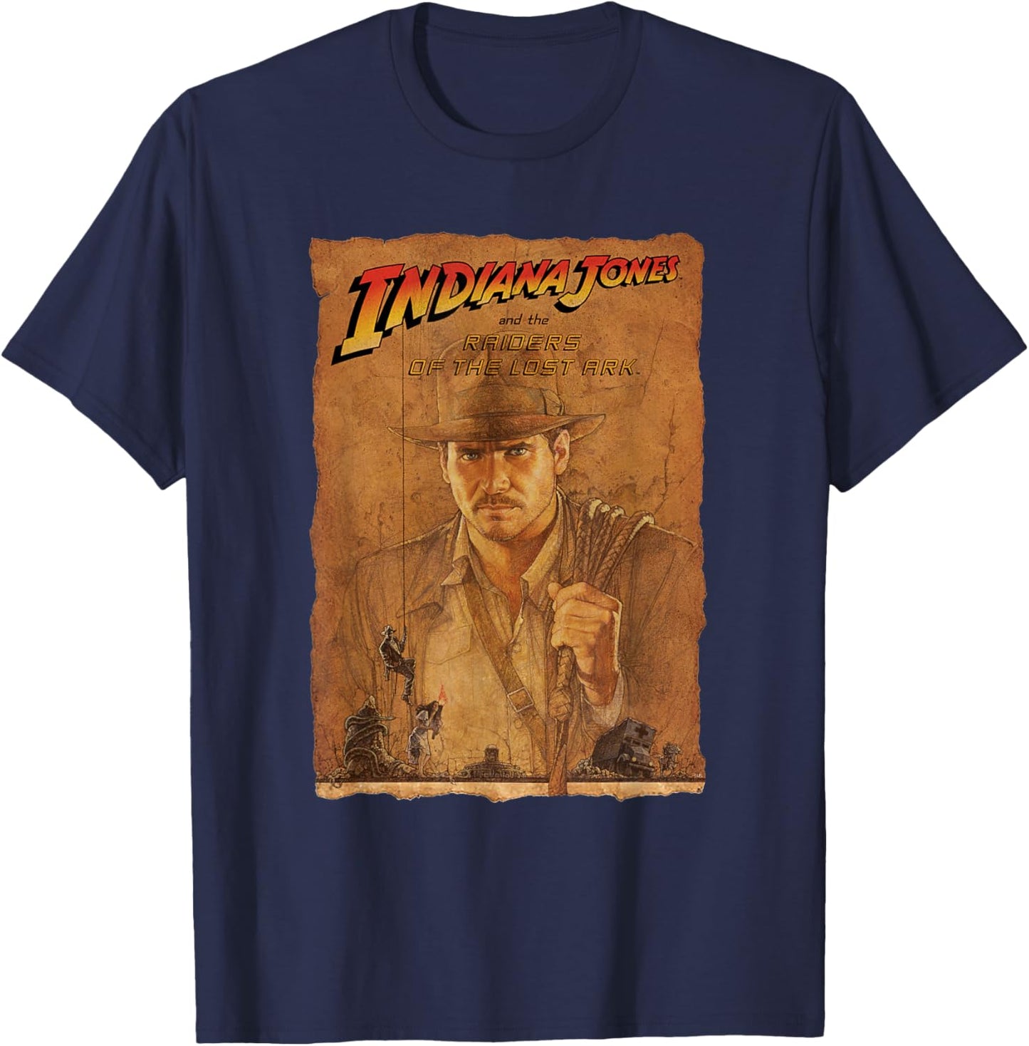 Lucasfilm Indiana Jones Raiders of The Lost Ark Poster Art T-Shirt - T-Shirt | Navy