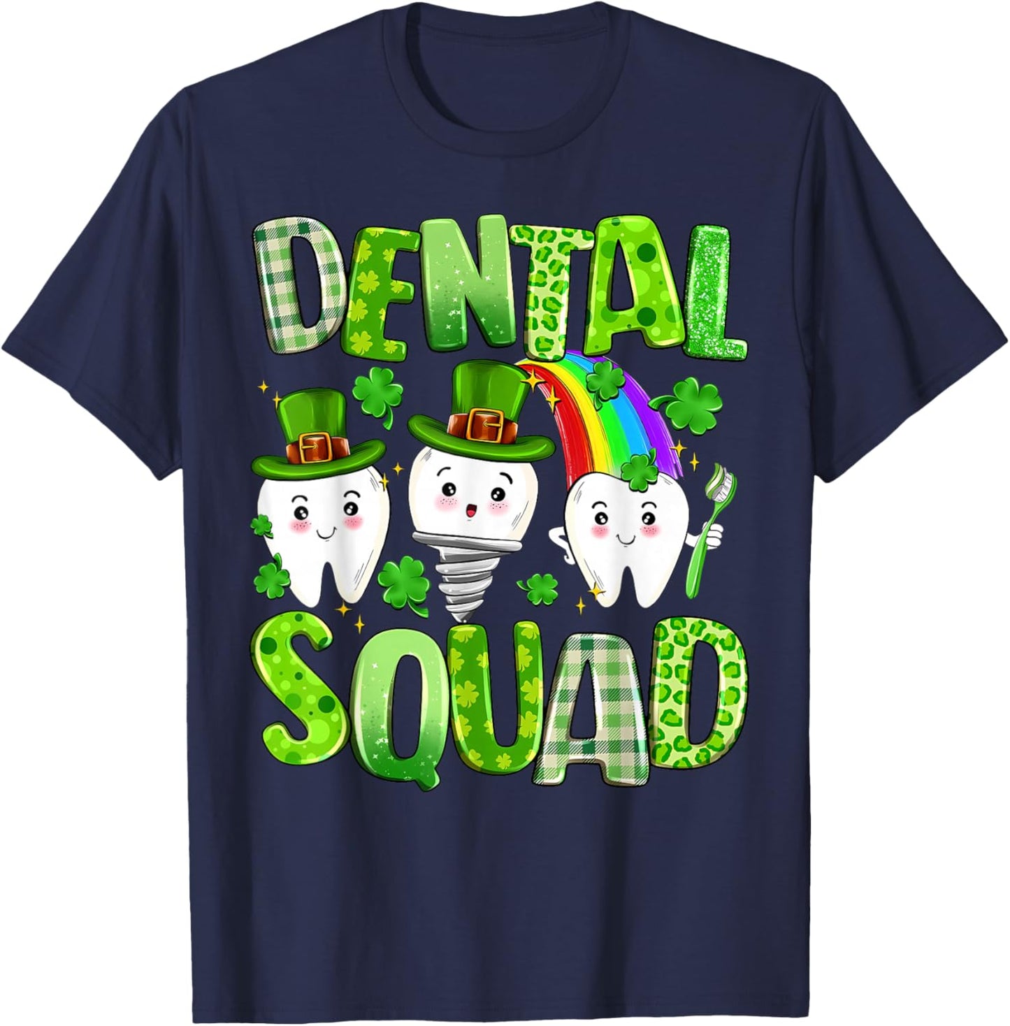 Dental Squad St. Patrick's Day Irish Dental Assistance Tooth T-Shirt - T-Shirt | Navy