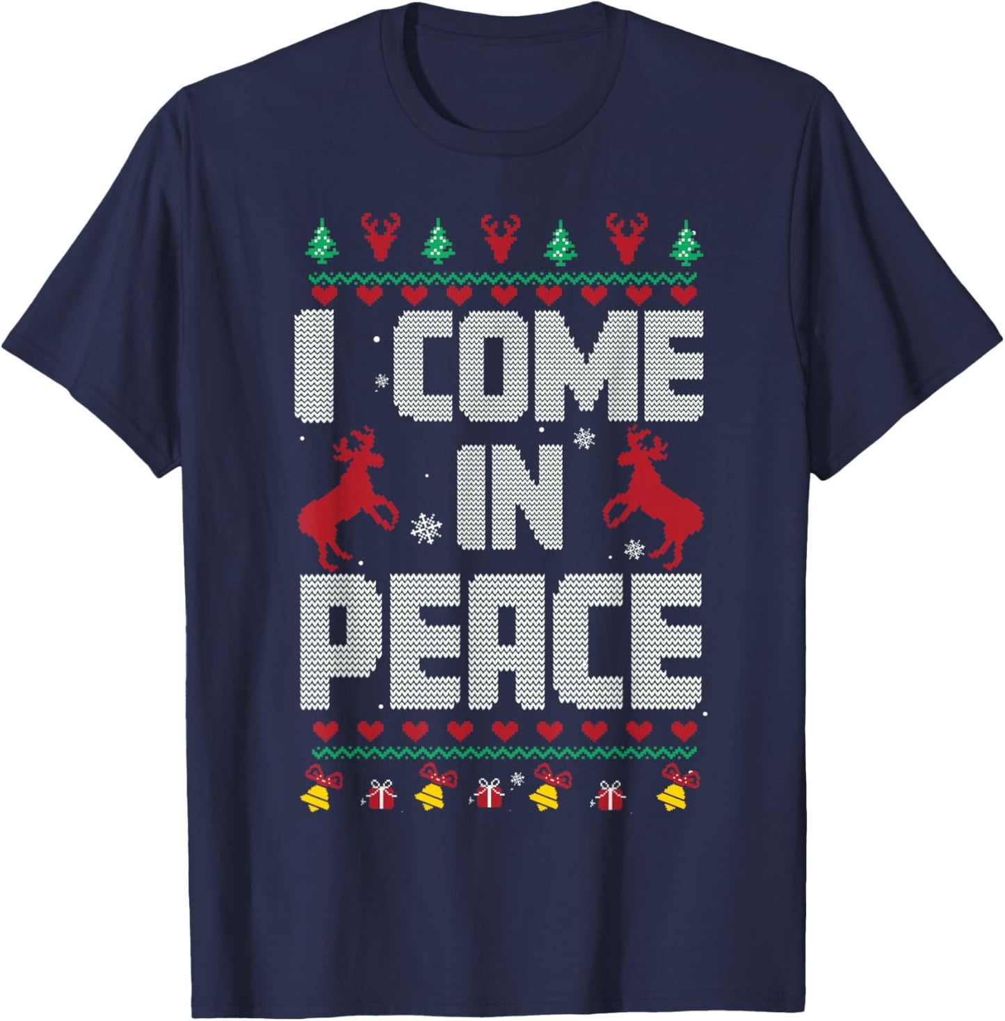 I Come In Peace - I'm Peace Xmas Matching Couples Christmas T-Shirt - T-Shirt | Navy