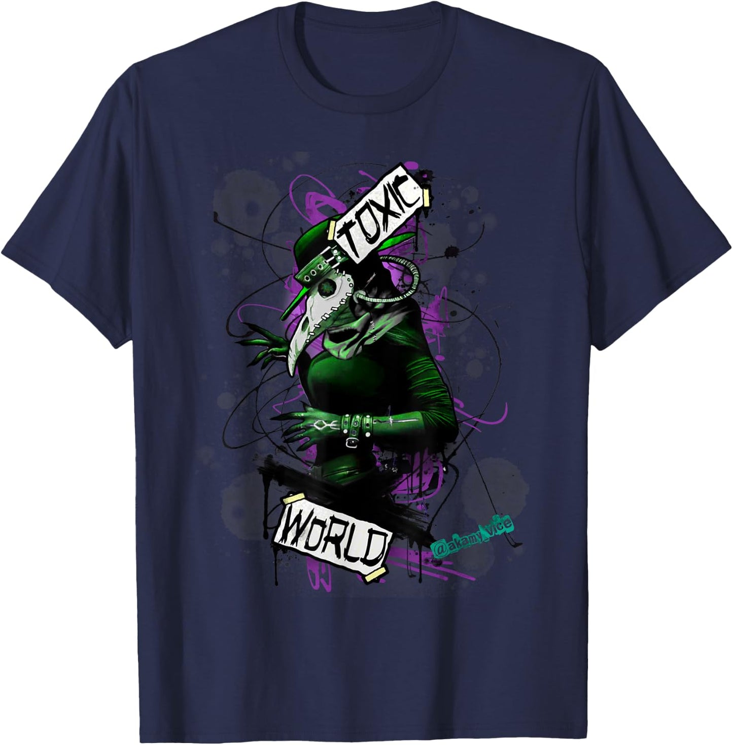 Plague Doctor Steampunk Punk Ink Art Women and Kids T-Shirt - T-Shirt | Navy