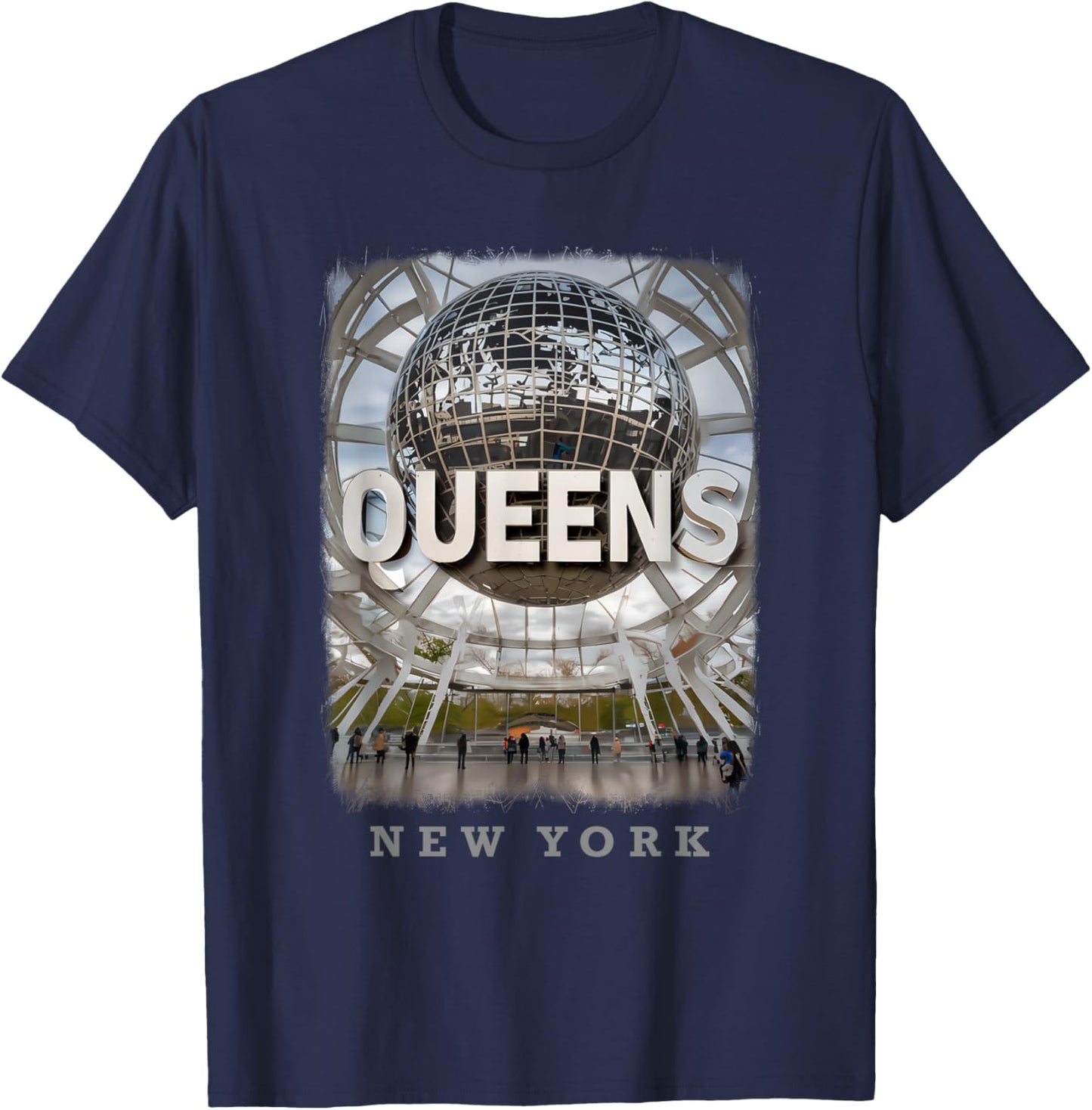 Queens New York NY Iconic Landmarks SD587 T-Shirt - T-Shirt | Navy