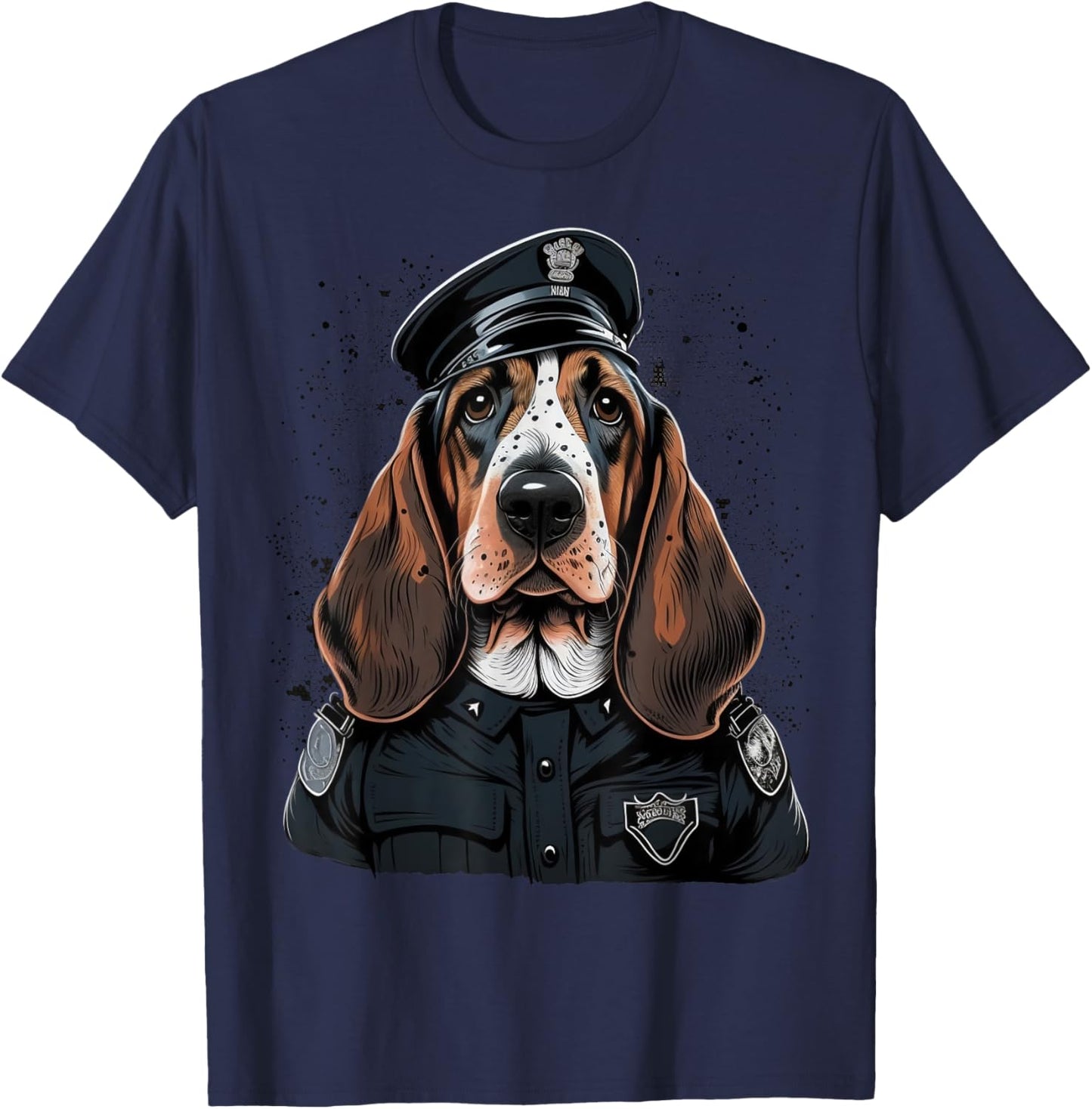 Police Officer Basset Hound Cop dog on Police Basset Hound Men Women Kids T-Shirt - T-Shirt | Navy