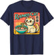 Retro Japanese Art Wildlife Noodle Lover Cute Ramen Cat T-Shirt - T-Shirt | Navy