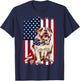 English Bulldog American Flag 4th Of July Bulldog Lovers T-Shirt - T-Shirt | Navy