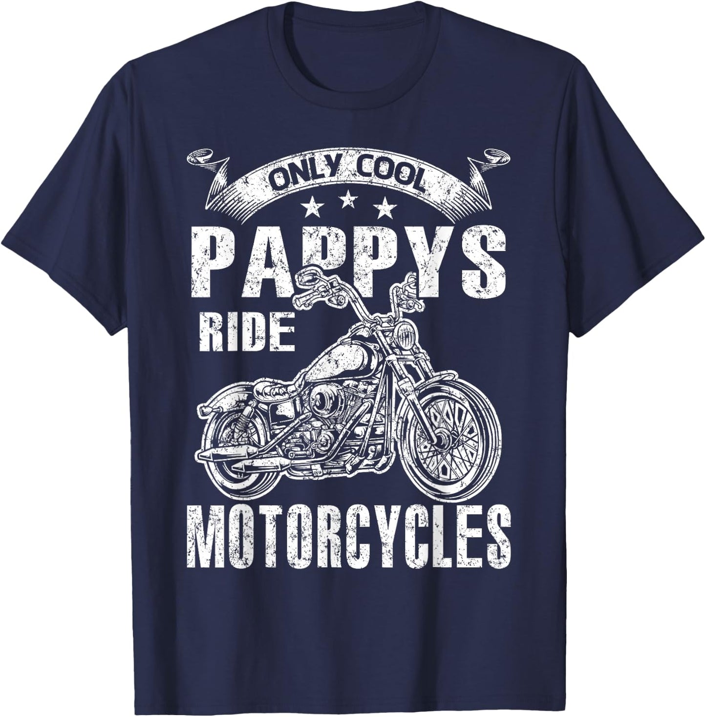 Only Cool Pappys Rides Motorcycles T-Shirt - T-Shirt | Navy