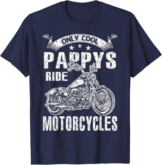 Only Cool Pappys Rides Motorcycles T-Shirt - T-Shirt | Navy