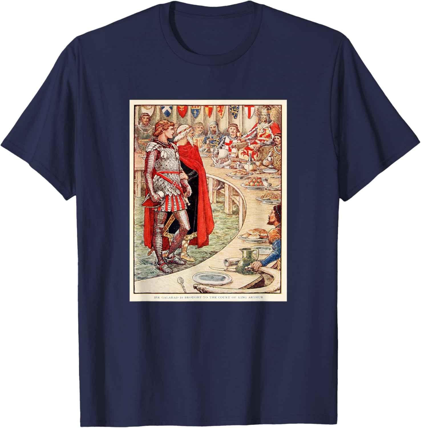 Knights of The Round Table & Sir Galahad T-Shirt - T-Shirt | Navy
