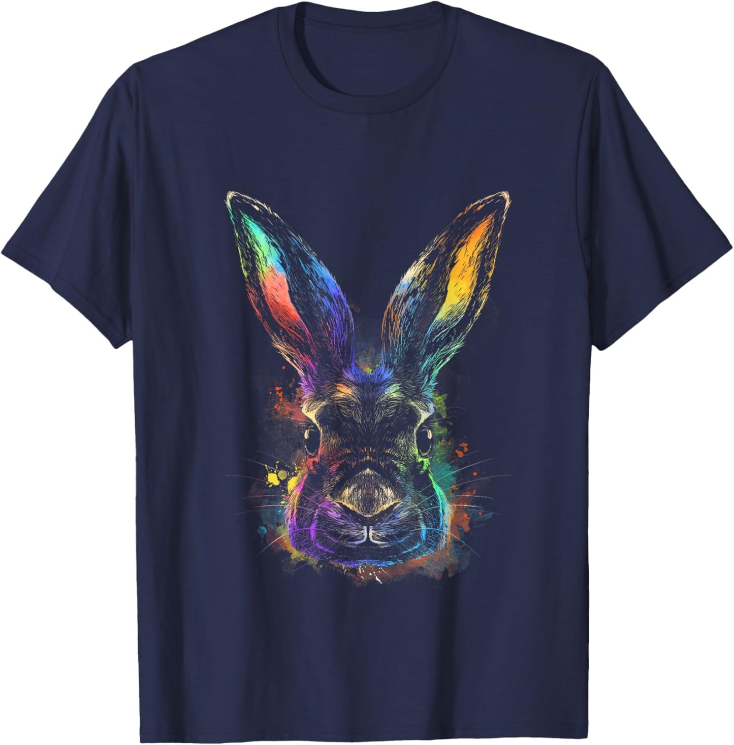 Rabbit Watercolor Bunny Hare Pet Easter T-Shirt - T-Shirt | Navy