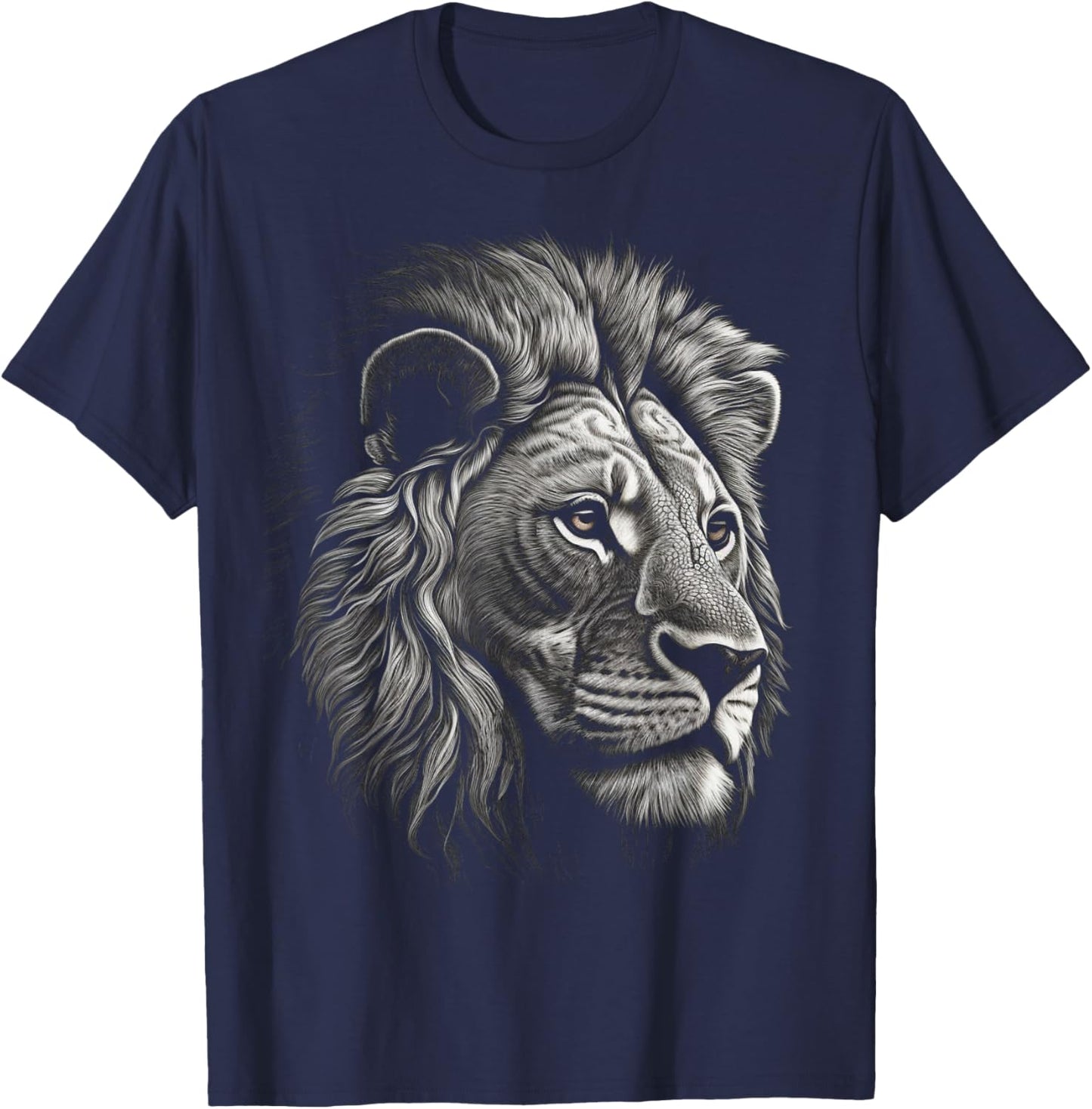 Löwe in Weiß - Tierlöwe T-Shirt - T-Shirt | Navy