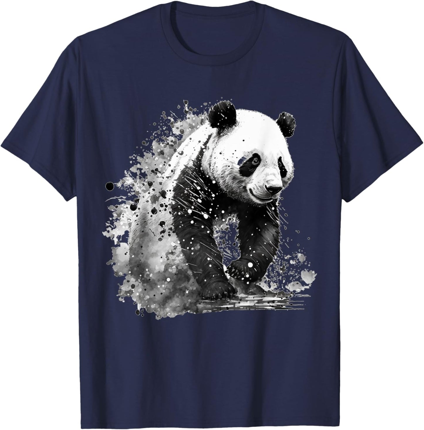 Panda Drawing Animal Print Art Animal Lovers Panda T-Shirt - T-Shirt | Navy