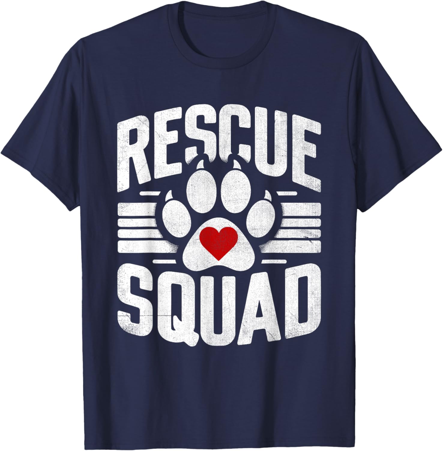 Rescue Squad Animal Rescuer Pet Adoption T-Shirt - T-Shirt | Navy