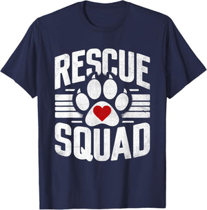 Rescue Squad Animal Rescuer Pet Adoption T-Shirt - T-Shirt | Navy
