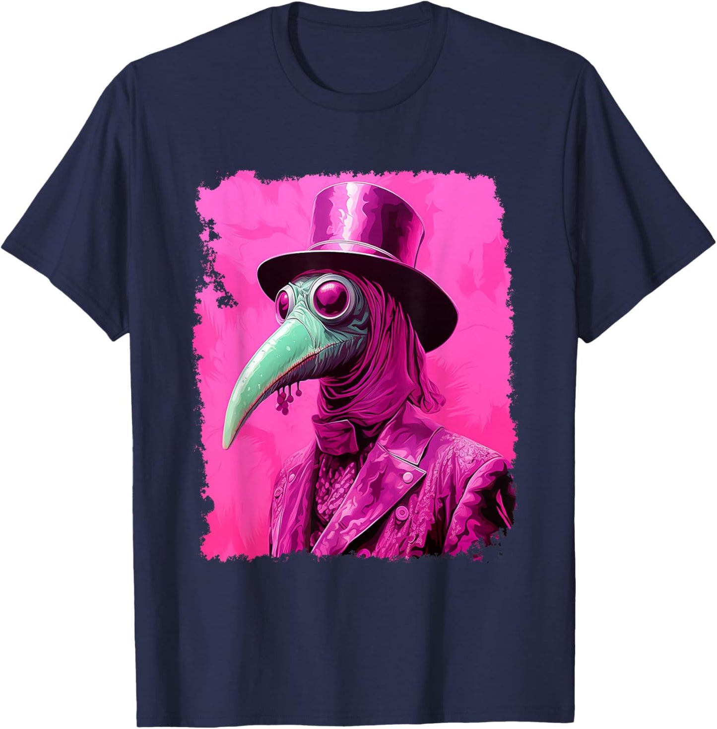 Pink Plague Doctor T-Shirt - T-Shirt | Navy