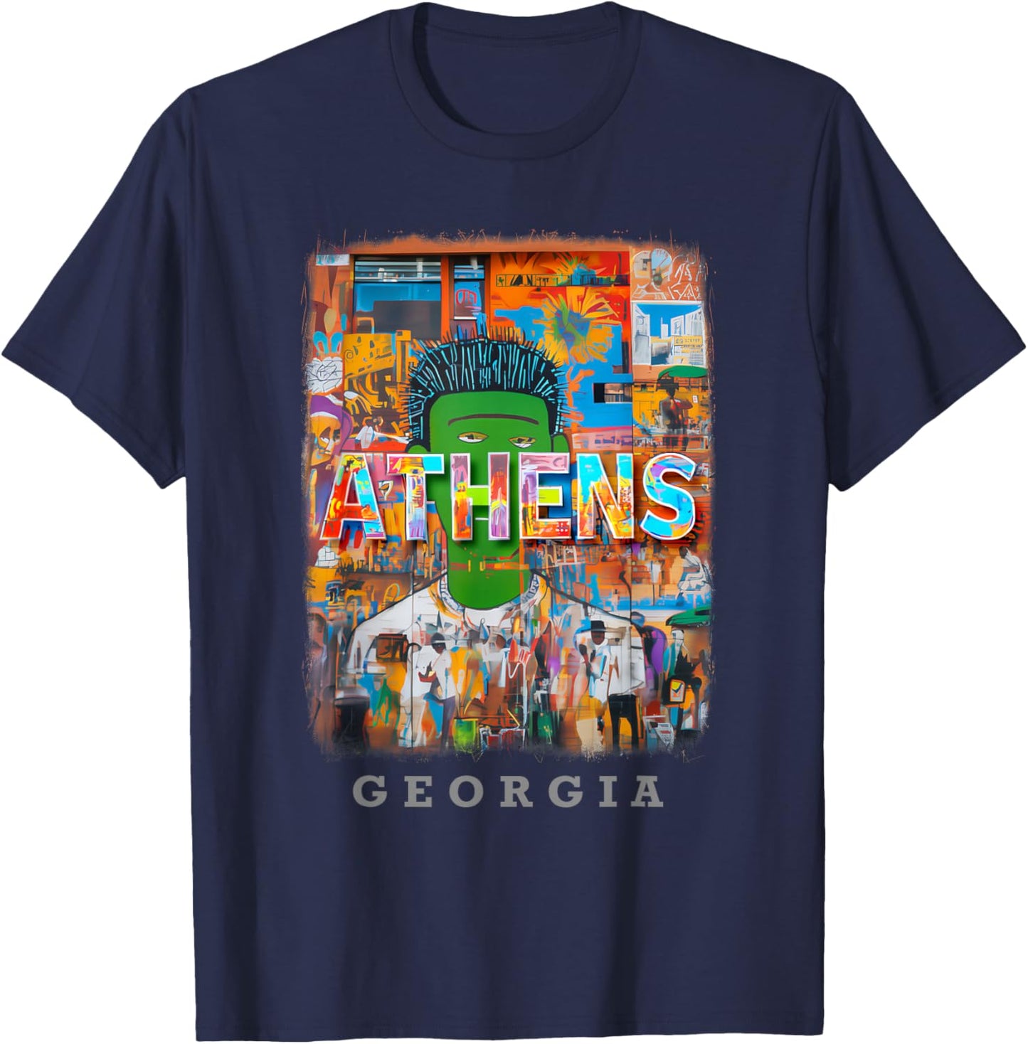 Athens Georgia GA Music and Art SD146 T-Shirt - T-Shirt | Navy