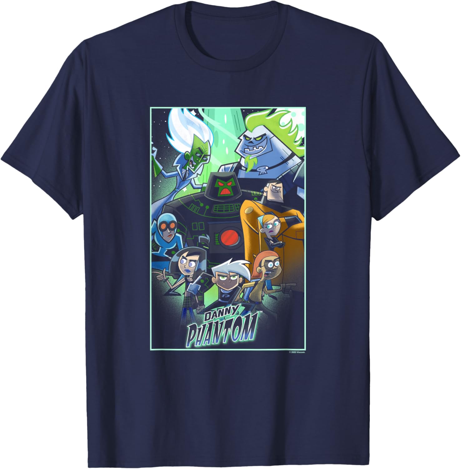 Danny Phantom Superhero Ghost Hunter Group Shot Poster T-Shirt - T-Shirt | Navy