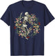 Floral Skeleton Funny Goth Halloween Costume Men Women Kids T-Shirt - T-Shirt | Navy