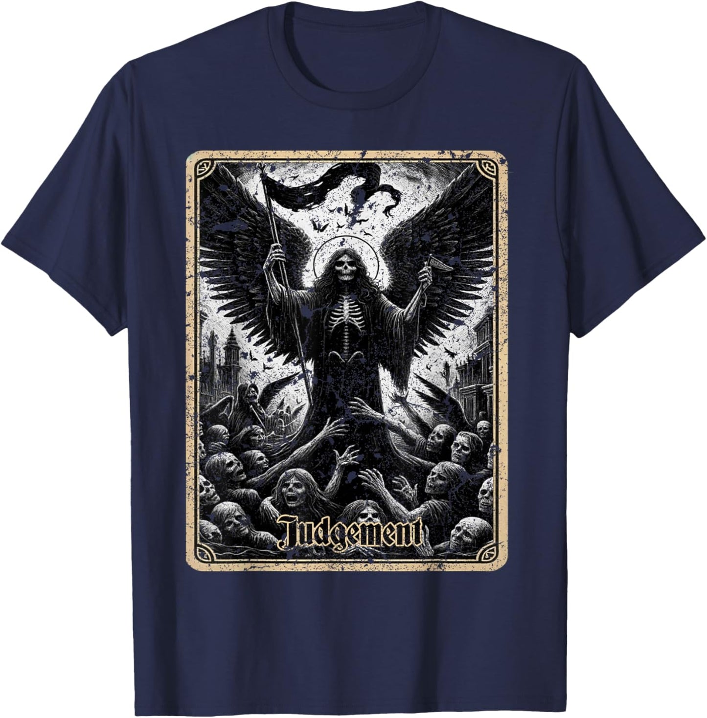 Judgement Tarot Card Scary T-Shirt - T-Shirt | Navy