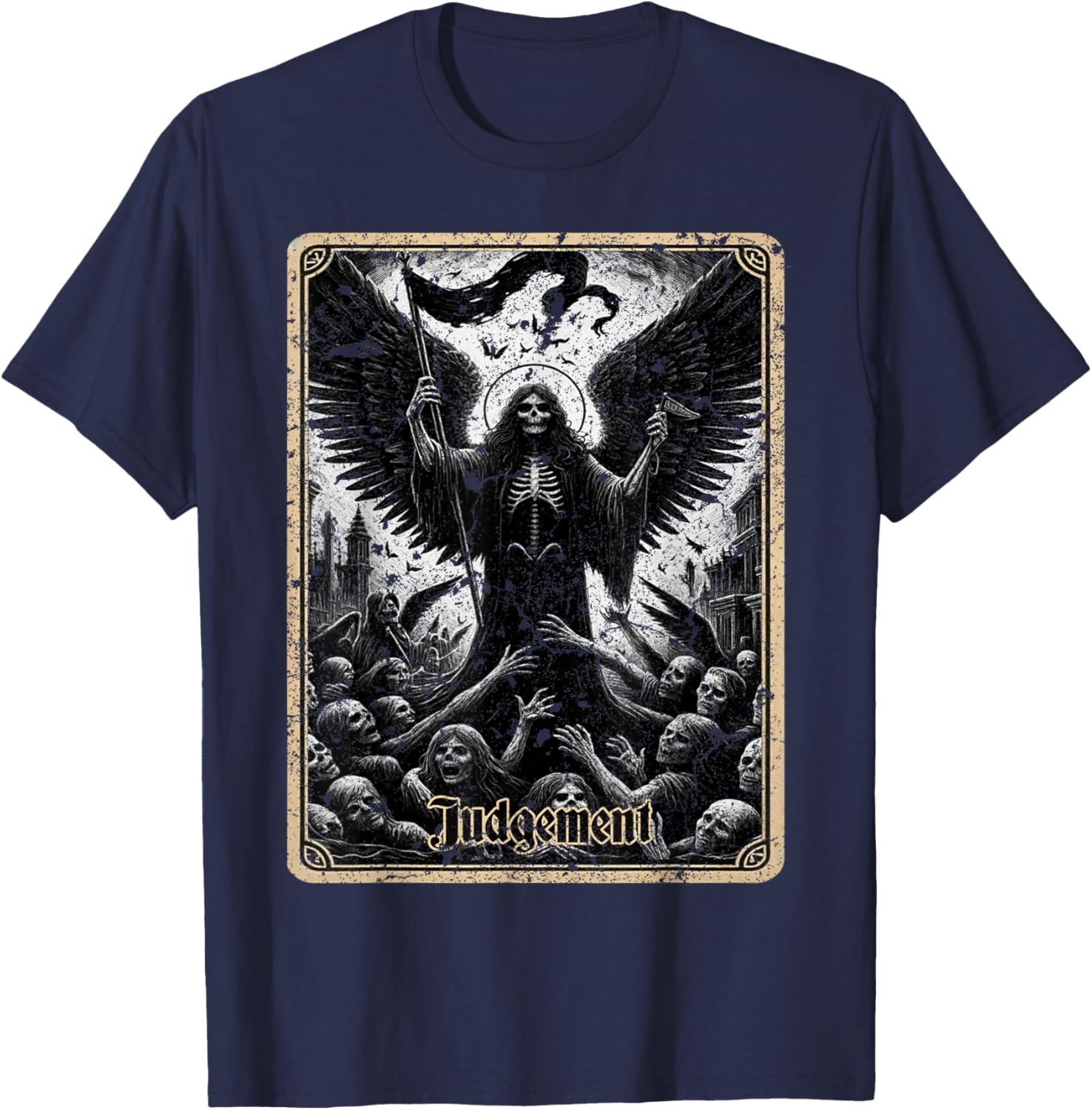 Judgement Tarot Card Scary T-Shirt - T-Shirt | Navy