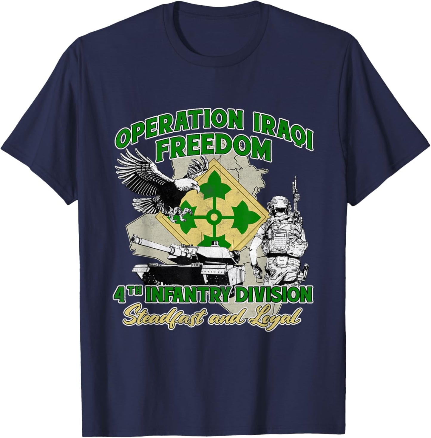 4th Infantry Division - Operation Iraqi Freedom OIF Veteran T-Shirt - T-Shirt | Navy