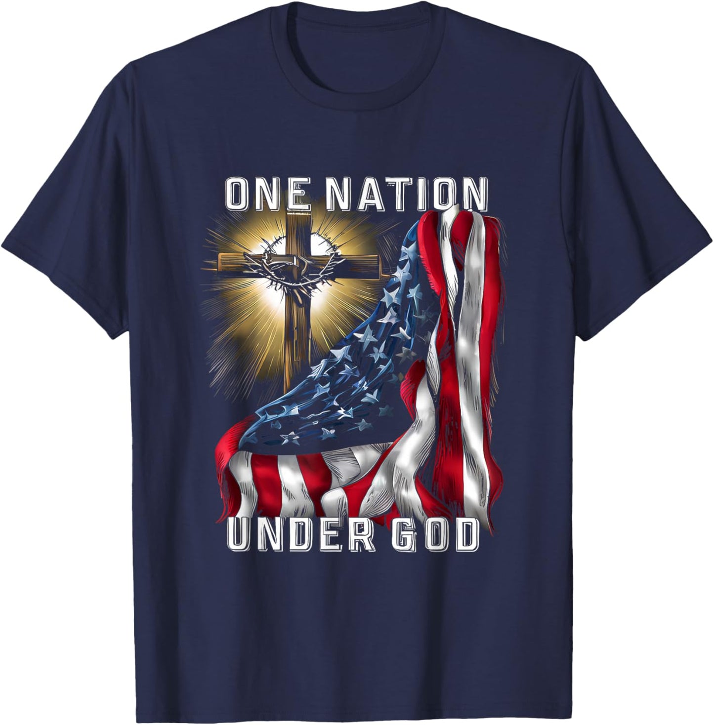 America One Nation Under God T-Shirt - T-Shirt | Navy