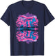 Pink Blue Vaporwave Retro Trees Reflection Serene Lake Art T-Shirt - T-Shirt | Navy