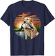 A Hunting Labrador Retriever dog with a duck in the sunset. Women T-Shirt - T-Shirt | Navy