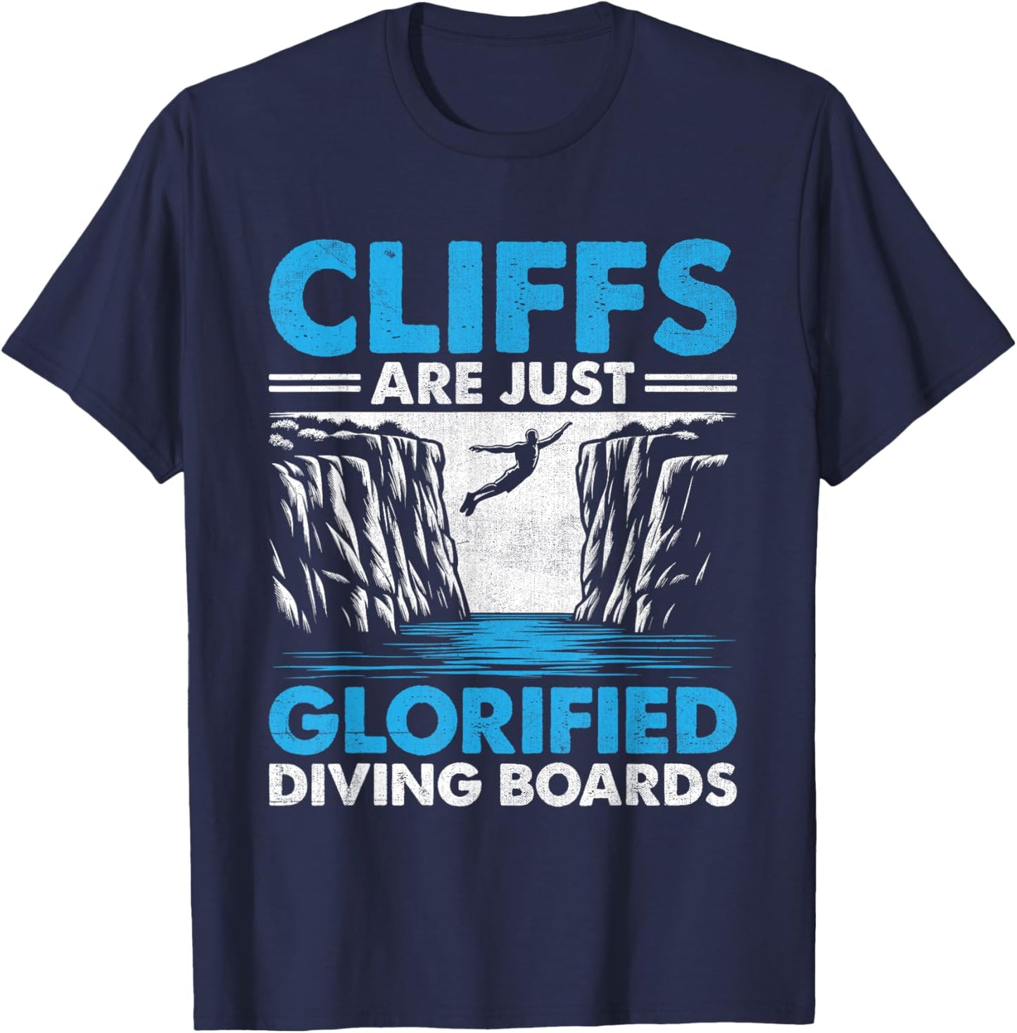 Funny Cliff Jumping Cliff Jumper Cliff Diving Outdoor Sports T-Shirt - T-Shirt | Navy