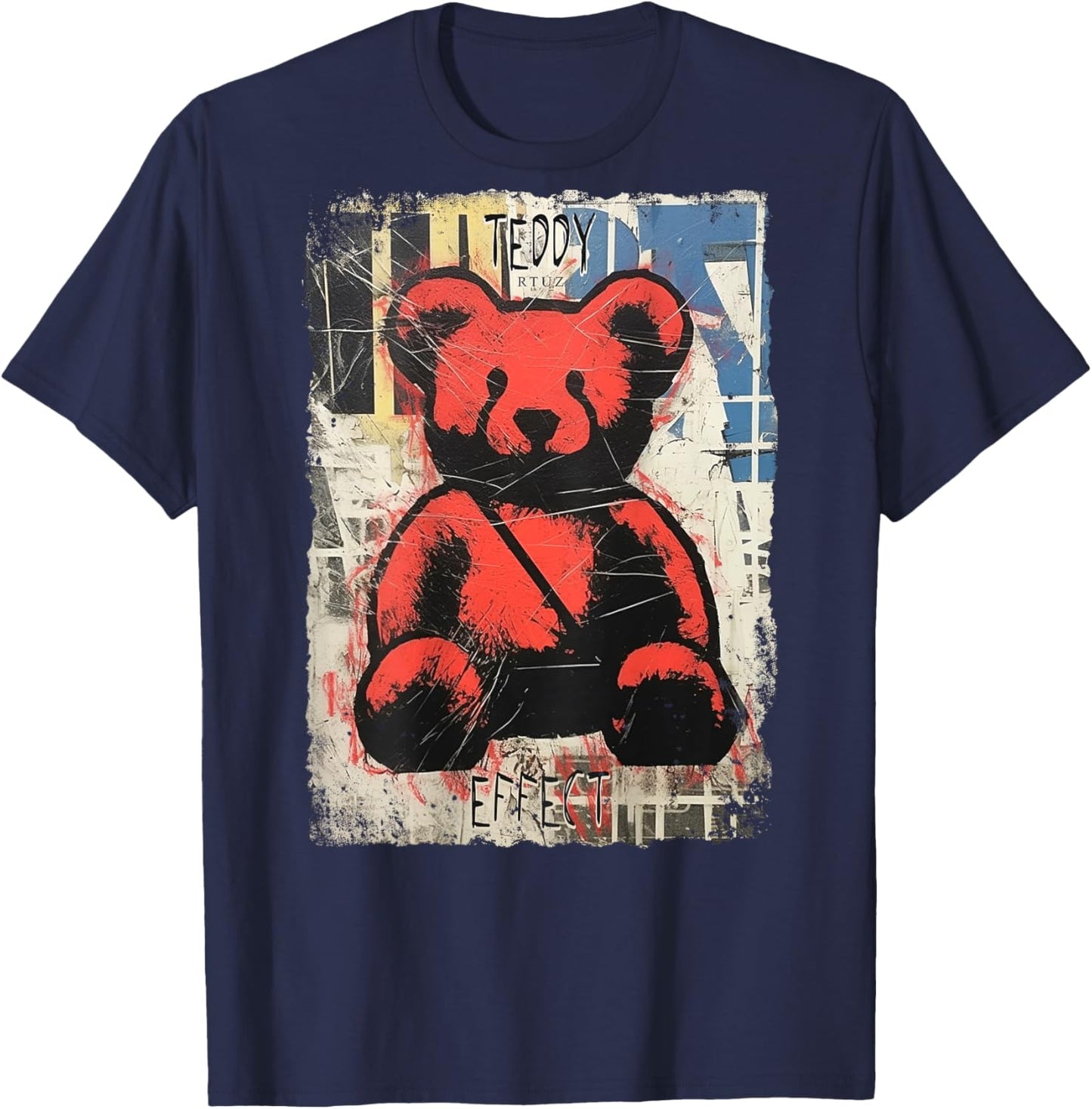 RTUZ Hip Hop Vintage Edgy Urban Y2K Back Print Streetwear - -Adults & Kids - Black - Small - Classic Sleeve - Crew Collar - Cotton & Polyester - Machine Wash T-Shirt - T-Shirt | Navy