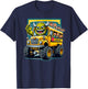 Monster Truck School Bus Illustration Funny Back To School T-Shirt - T-Shirt | Navy