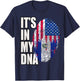 American and Salvadoran Heritage Mix DNA Flag T-Shirt - T-Shirt | Navy
