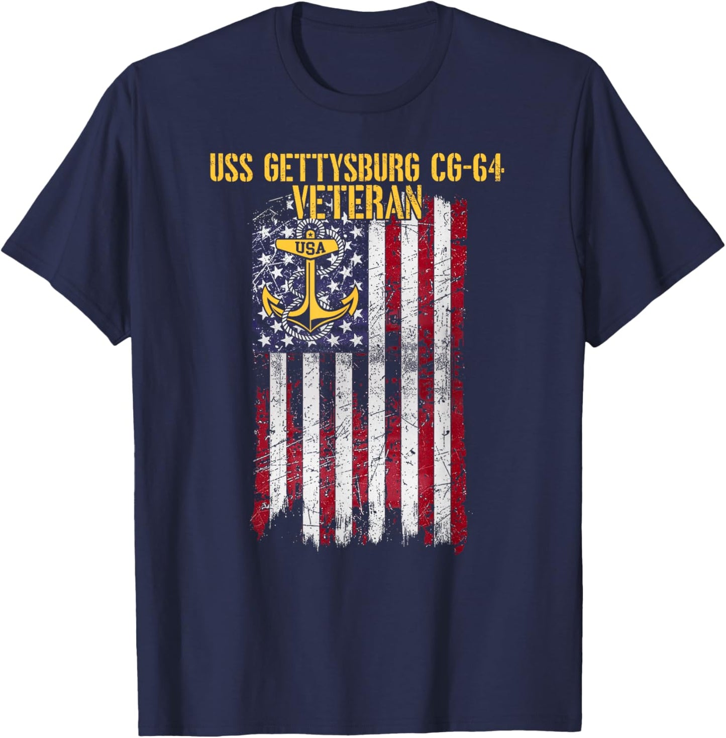 USS Gettysburg CG-64 Cruiser Veteran T-Shirt - T-Shirt | Navy
