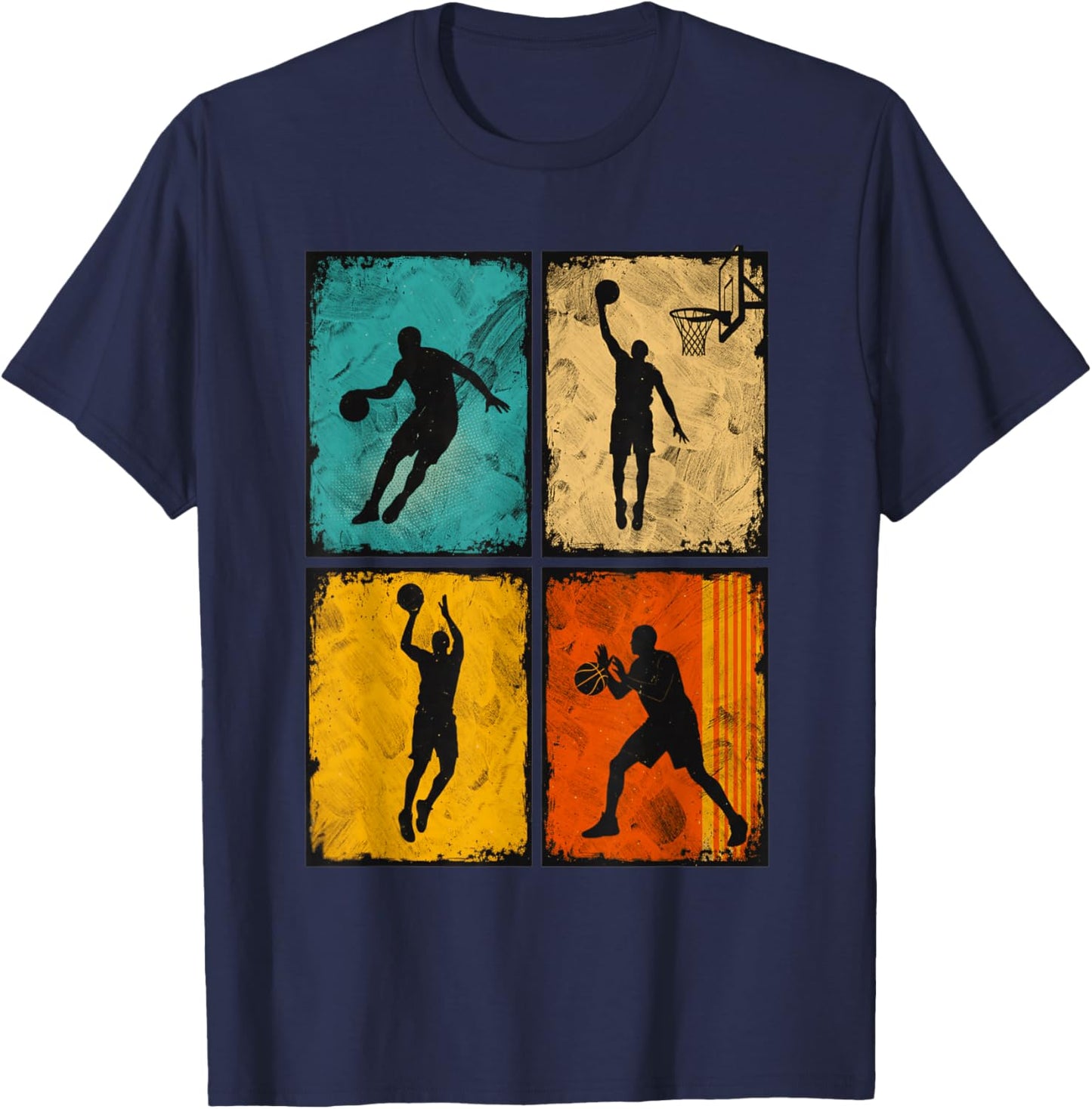 Cool Basketball Player Boys Kids Men Basketball T-Shirt - T-Shirt | Navy