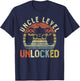 Vintage Uncle Level Unlocked, Video Gamer Funny Saying Retro T-Shirt - T-Shirt | Navy