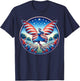Girl With Butterfly Wings AmericanThemed Background For T-Shirt - T-Shirt | Navy