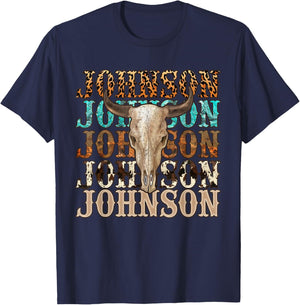 Retro Cojo Johnson Bull Skull Music Country 70s Cowboys Boot T-Shirt - T-Shirt | Navy