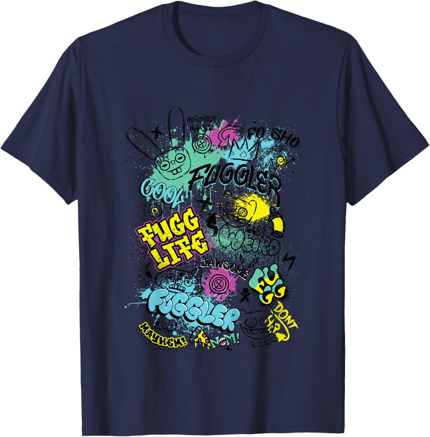 Fuggler Funny Ugly Monsters Graffiti Tags Kids T-Shirt - T-Shirt | Navy