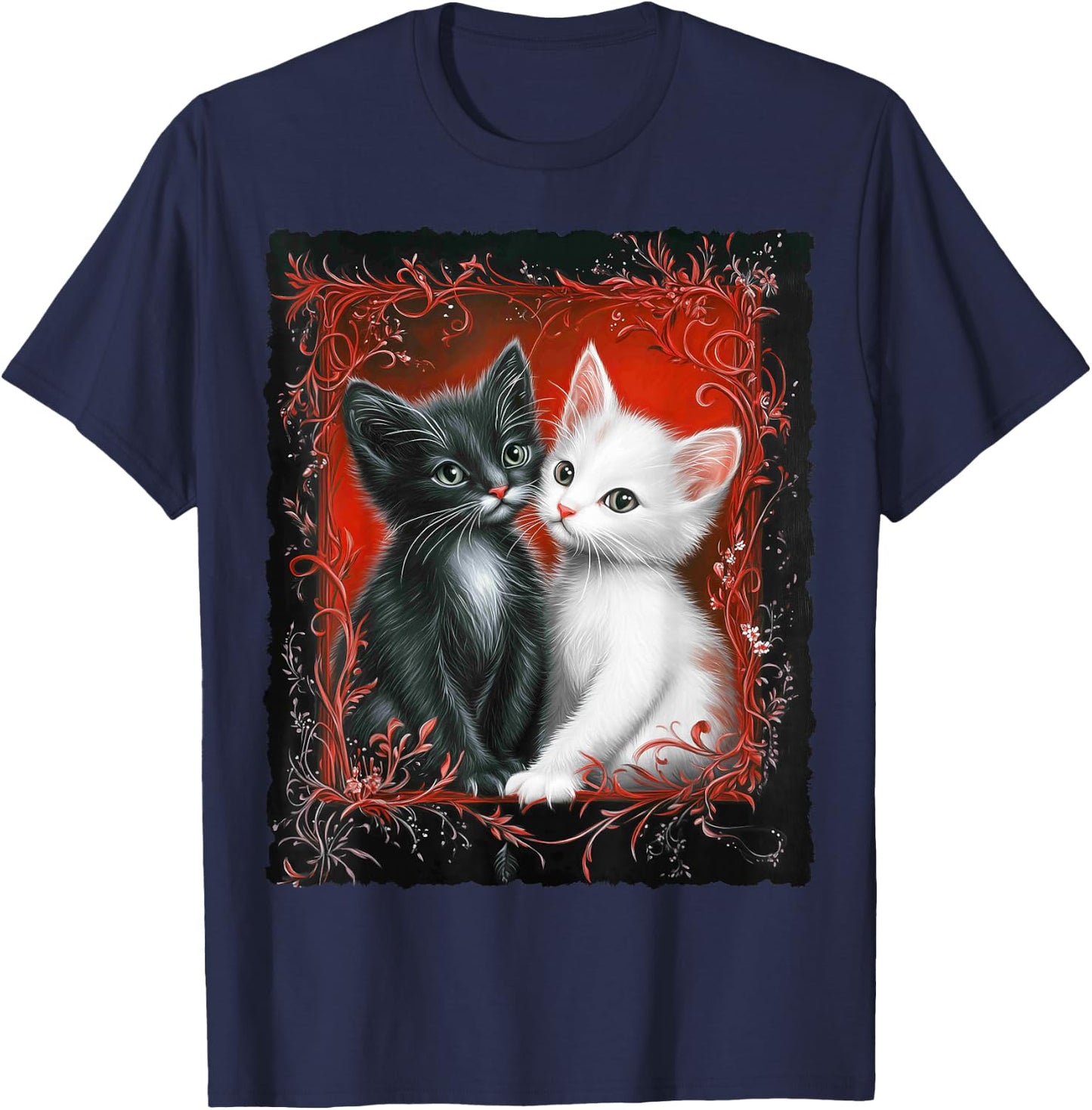 Cute Magical Cat Kitten Fantasy Art Design T-Shirt - T-Shirt | Navy