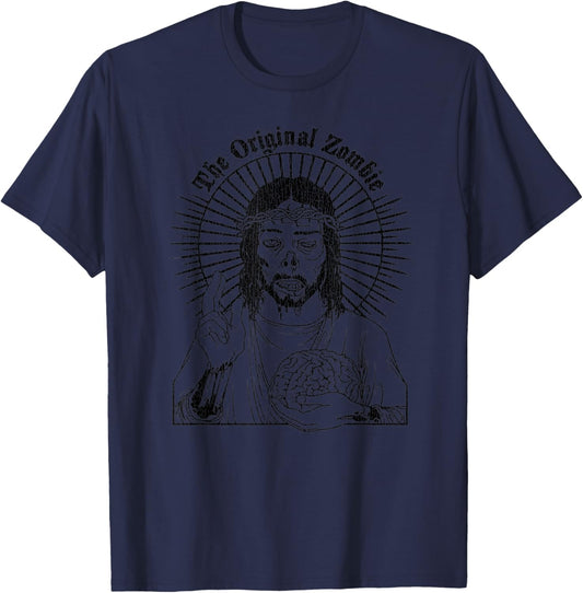 Vintage Jesus The Original Zombie T-Shirt - T-Shirt | Navy