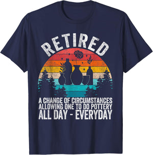 Funny Retired Definition Retirement Plan Pottery Retro T-Shirt - T-Shirt | Navy