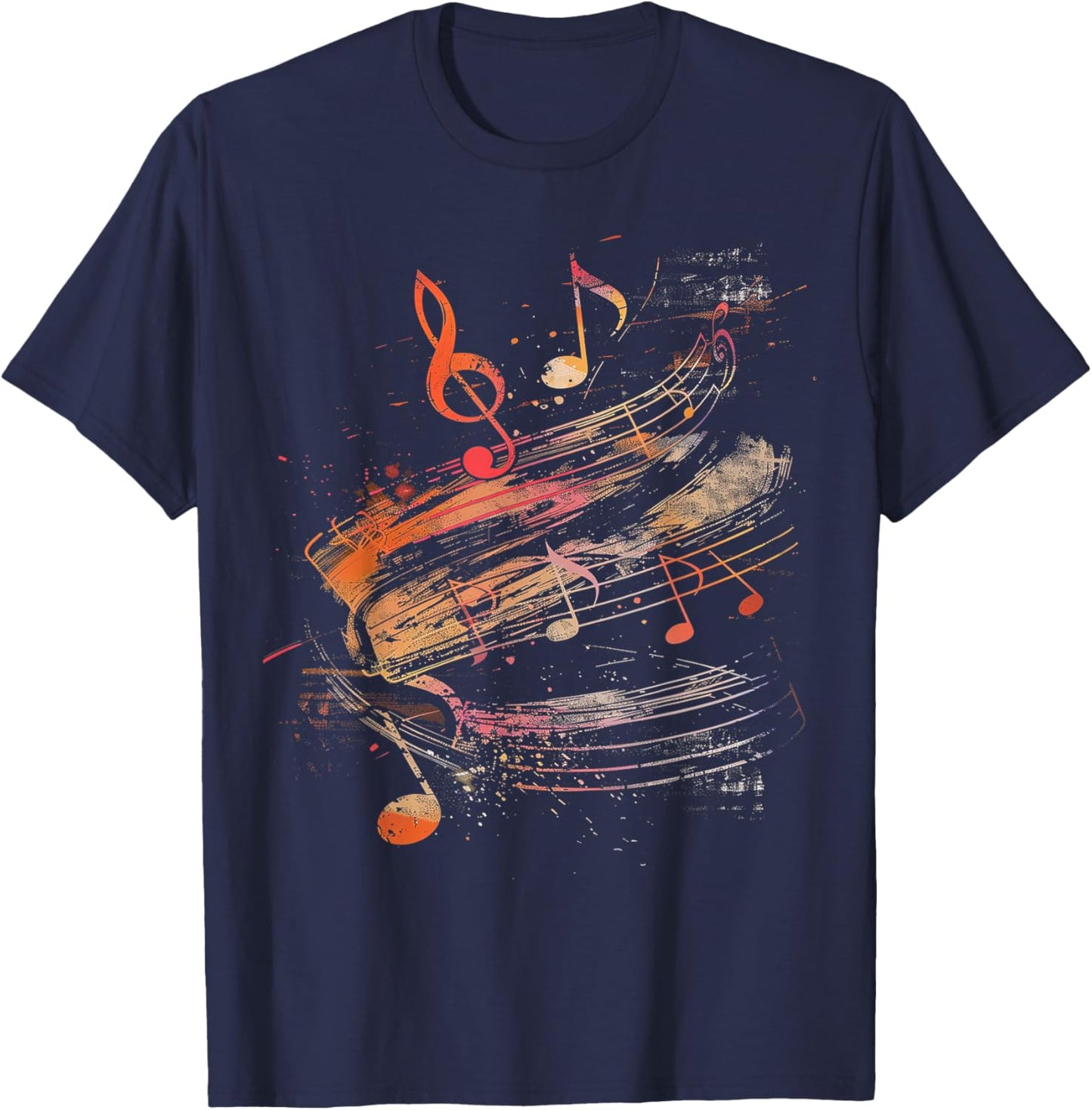 Musical Notes Graffiti T-Shirt - T-Shirt | Navy