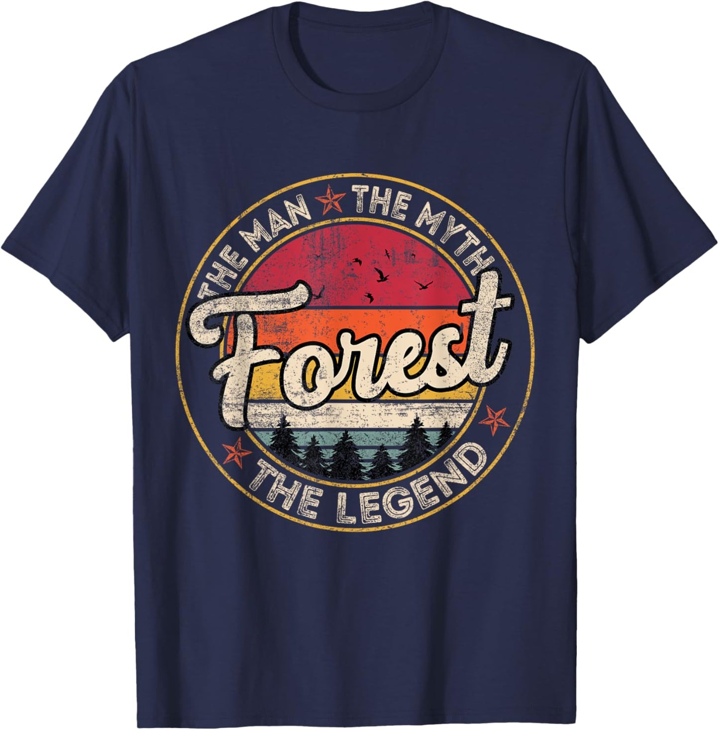 Forest The Man The Myth The Legend Personalized Name T-Shirt - T-Shirt | Navy