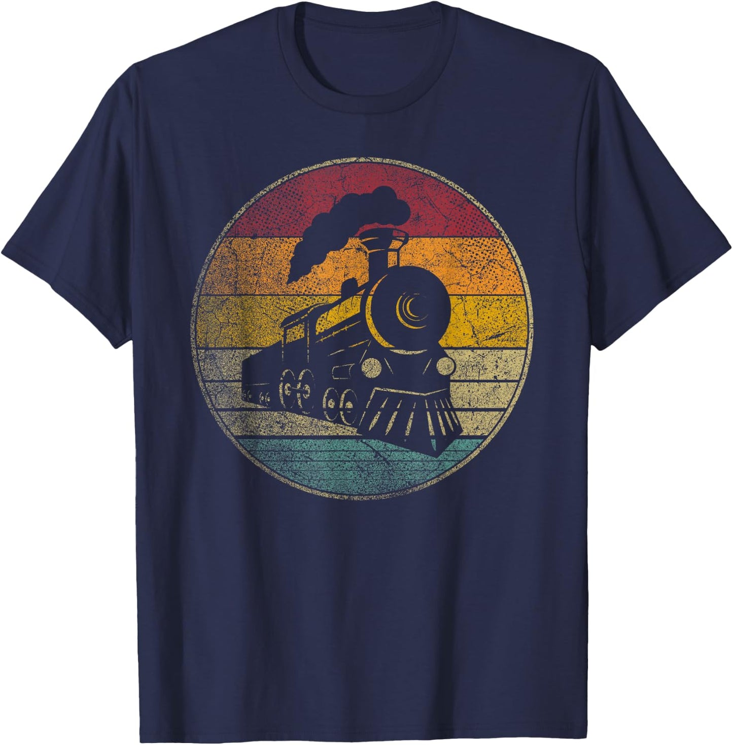Train Vintage Distressed Retro Engineer Engine Conductor T-Shirt - T-Shirt | Navy