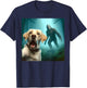 Labrador retriever Selfie with bigfoot sasquatch T-Shirt - T-Shirt | Navy