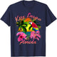 Key Largo Beach Sunset with Colorful Parrot Women Kids T-Shirt - T-Shirt | Navy