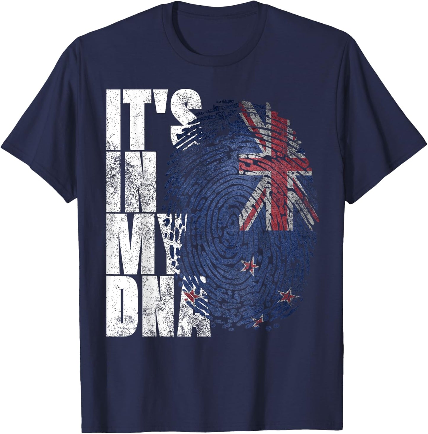 It's In My DNA New Zealand Maori Kiwi Gifts Haka Fan NZ Flag T-Shirt - T-Shirt | Navy