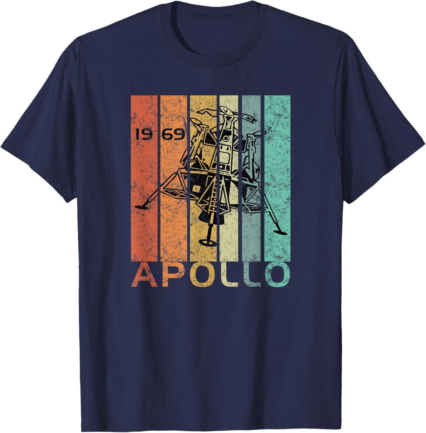 Retro Apollo 11 50th Anniversary Moon Landing 1969 2019 Gift T-Shirt - T-Shirt | Navy