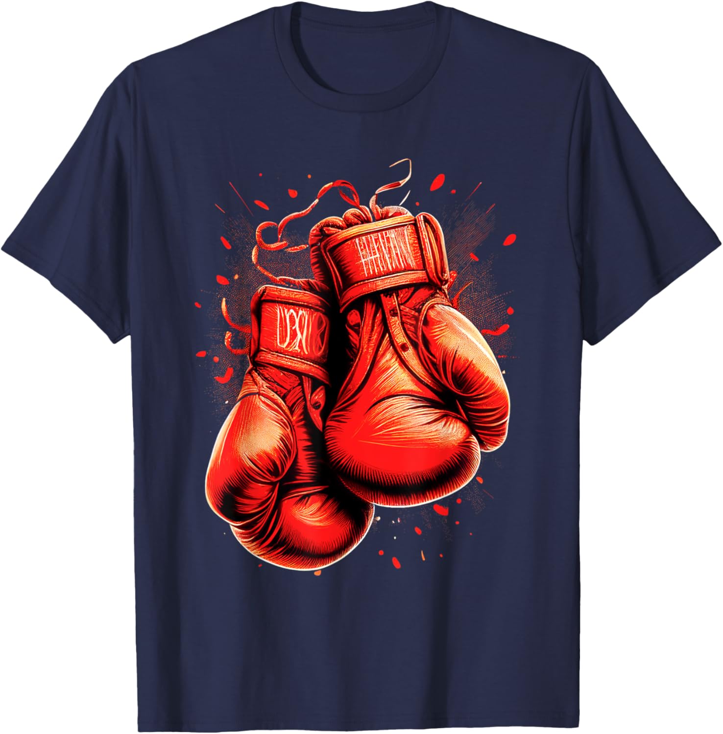 Retro Red Boxing Gloves Vintage Boxer T-Shirt - T-Shirt | Navy