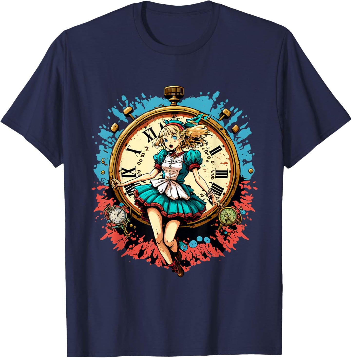 Anime Alice in Wonderland T-Shirt - T-Shirt | Navy