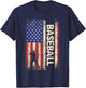 Baseball American US Flag Shirt Vintage 4th of July Men Kids T-Shirt - T-Shirt | Navy